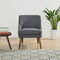 Artdeco Home Young and Trendy Dana Accent Chair: Robust Wood Frame Comfortable Faux Linen Upholstery Perfect for Small Spaces Easy